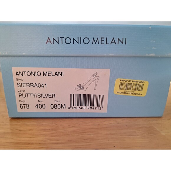 Antonio Melani Silver Rhinestone 4" Platform Heels Size 8.5 Prom Party Pageant - Picture 10 of 10